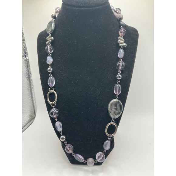 Purple Mixed Media Beaded 24 Inch Necklace! - Picture 6 of 10